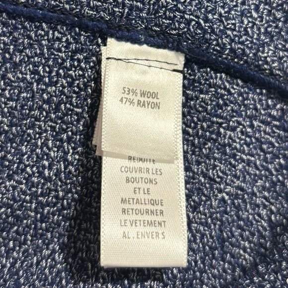 ST.JOHN Sz 12 53% Wool Textured Double Breasted Pleated Back Pockets Blazer - Picture 4 of 12